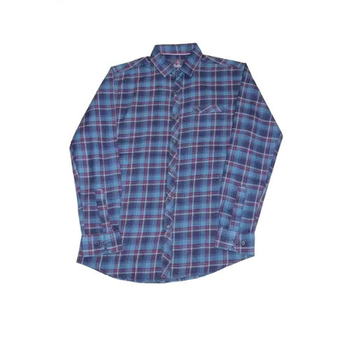 Mens Cotton Blue Check Shirts - Feature: Quick Dry