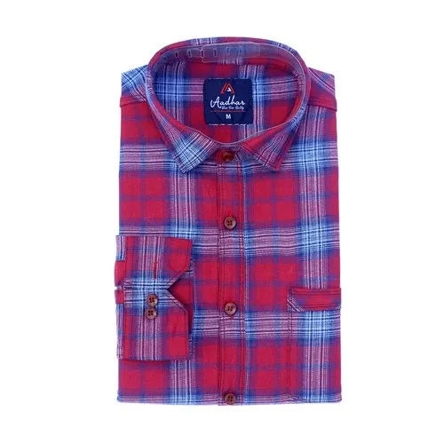 Mens Cotton Full Sleeves Casual Check Shirts - Feature: Quick Dry