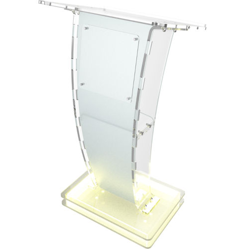 Acrylic Podium Frosted Look Front Panel With Yellow LED Lights