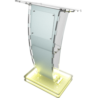 Acrylic Podium Frosted Look Front Panel With Yellow Led Lights