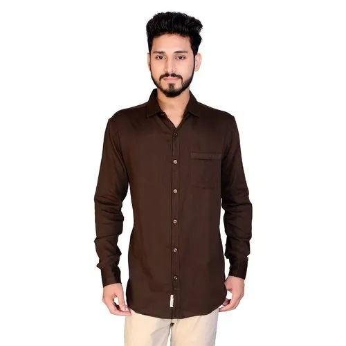 Mens Plain Brown Shirts