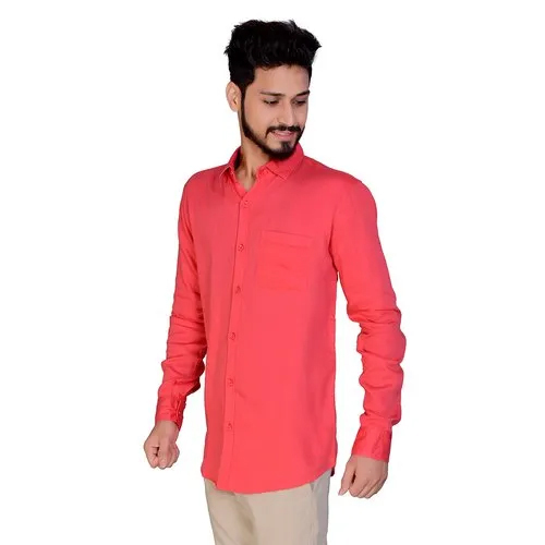 Mens Plain Orange Shirt