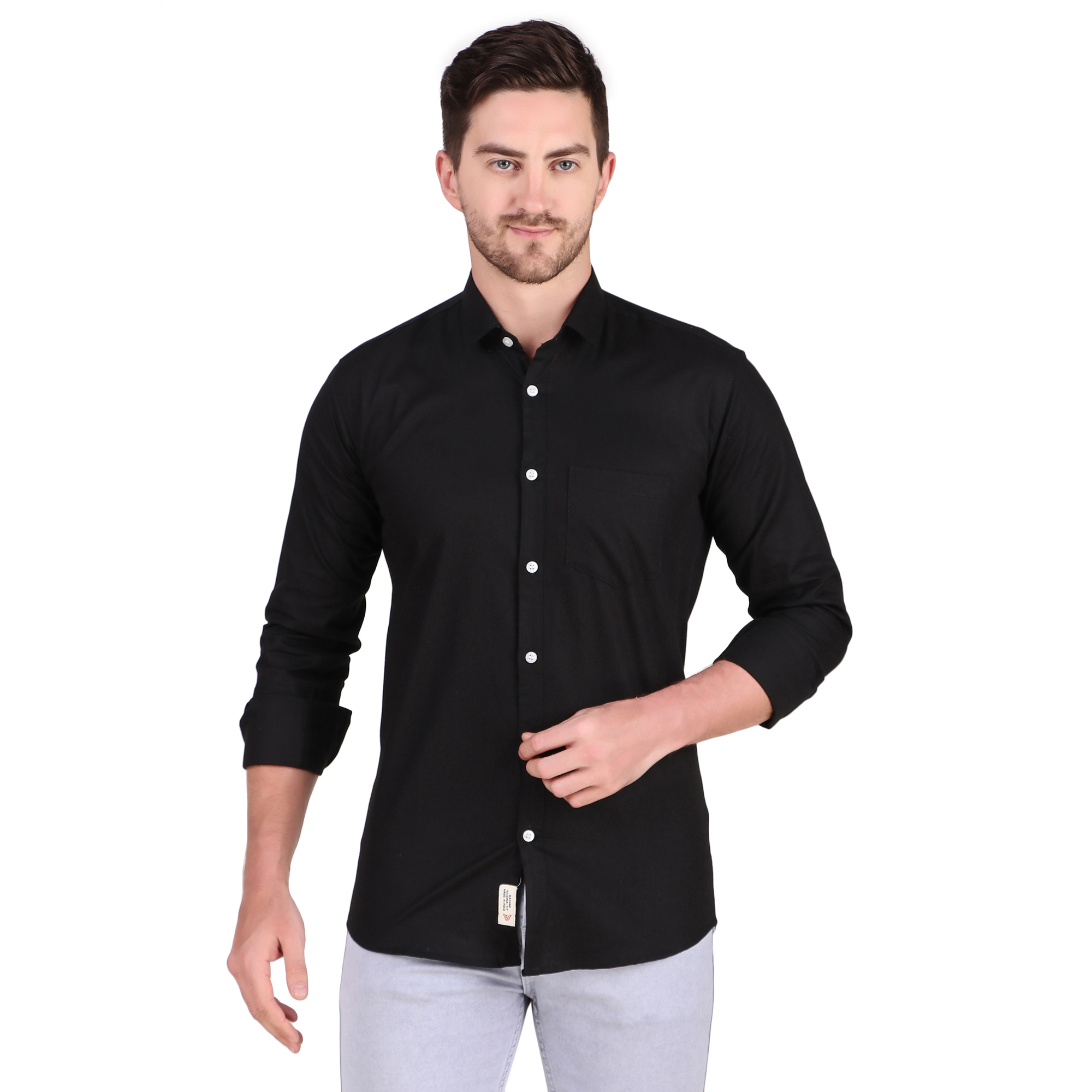 Mens Formal Plain Shirts - Color: Black