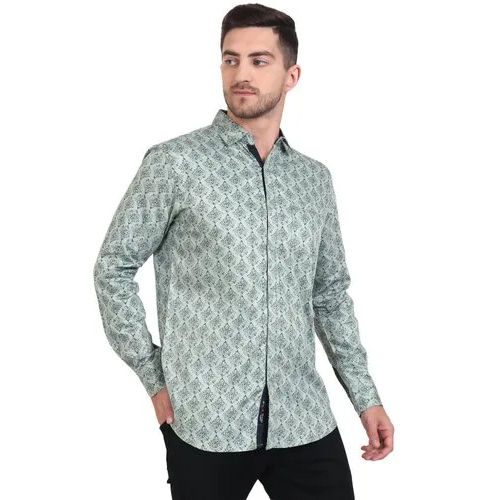 Men Printed Casual Wear Shirt - Age Group: Adult