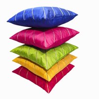 Multi Coloured Silk Cushion Covers, Set Of 5 | Elegant 16x16 Inch (40x40cm) Square Pillow Cases For Sofas, Beds, And Chair (multicolour) - Material: 100% Polyester