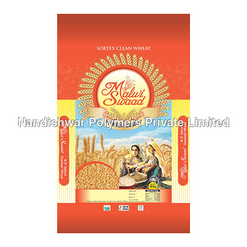 30Kg Malwi Swaad Wheat Laminated Bag - Color: Multicolor