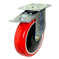 Heavy Duty Trolley Wheel - High-quality Nylon, Standard Size, Vibrant Red | 800kg Load Capacity, Powder-coated Finish, Ideal For Industrial Use