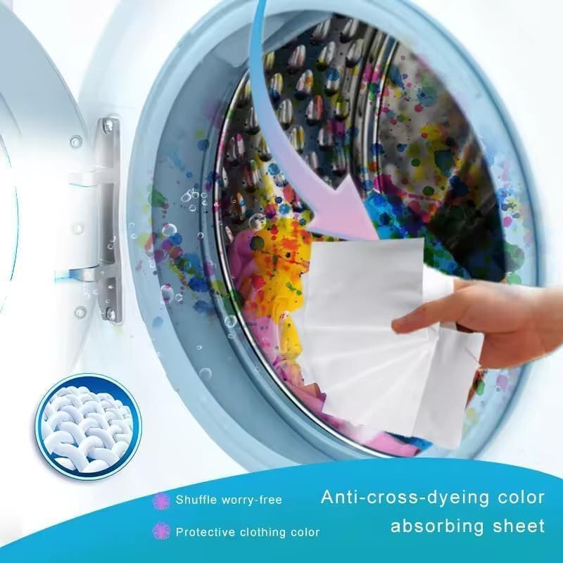 Mitsico Fabric Cloth Color Absorb Paper for Washing Machine Colour & Dirt Catcher anti-String Dyeing Laundry Paper