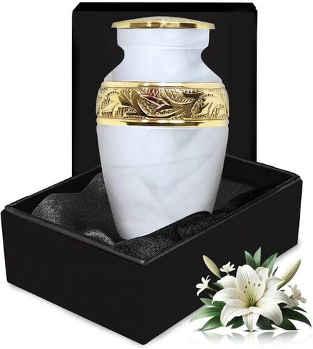 White Brass Keepsake Cremation for Ashes Mini Urns Funeral Supplies