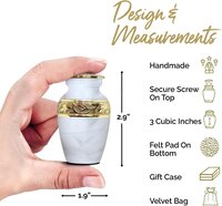 White Brass Keepsake Cremation for Ashes Mini Urns Funeral Supplies
