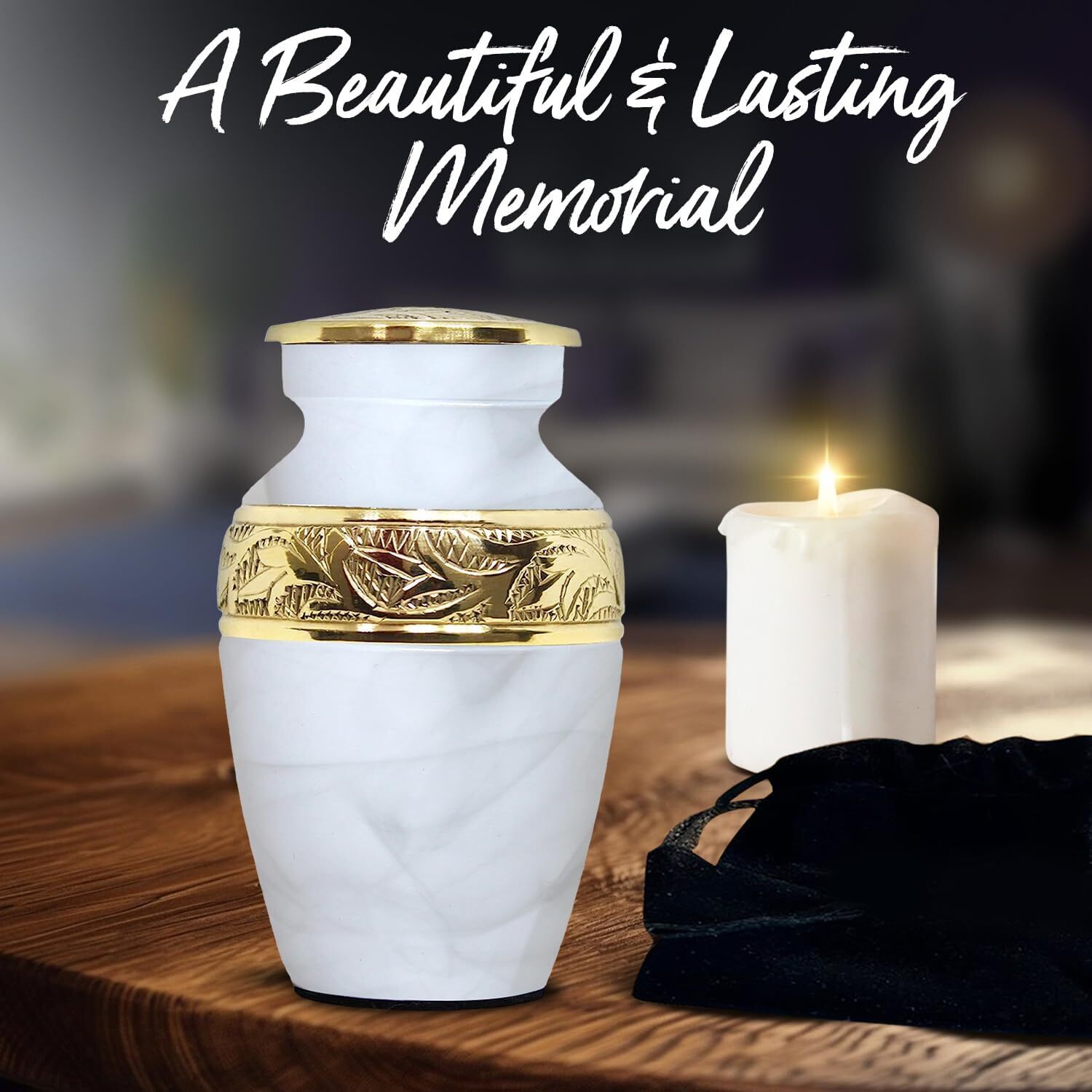 White Brass Keepsake Cremation for Ashes Mini Urns Funeral Supplies