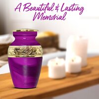 Purple Brass Engrave Small Urn for Ashes Keepsake Urns Funeral Supplies