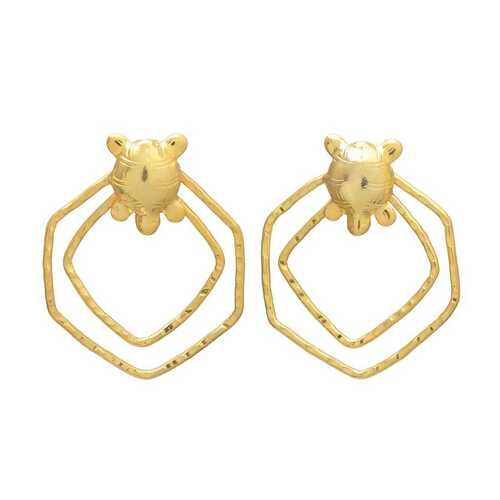 New arrival tortoise design brass earrings