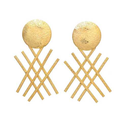 New arrival golden architecture design Brass earrings