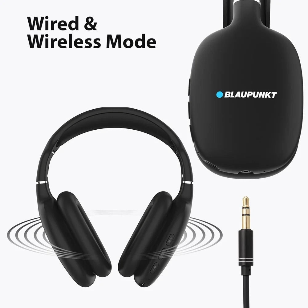 Blaupunkt Wired Black Blaupunkt BH31 Bluetooth Wireless Over Ear Headphones