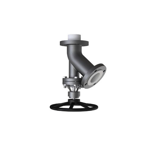 Fluoropolymer And Ptfe Lined Flush Bottom Valve - Color: Black