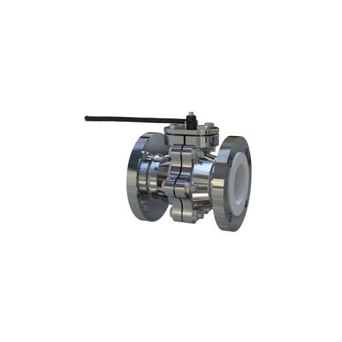 Stainless Steel And Ptfe Lined Ball Valve - Color: Silver