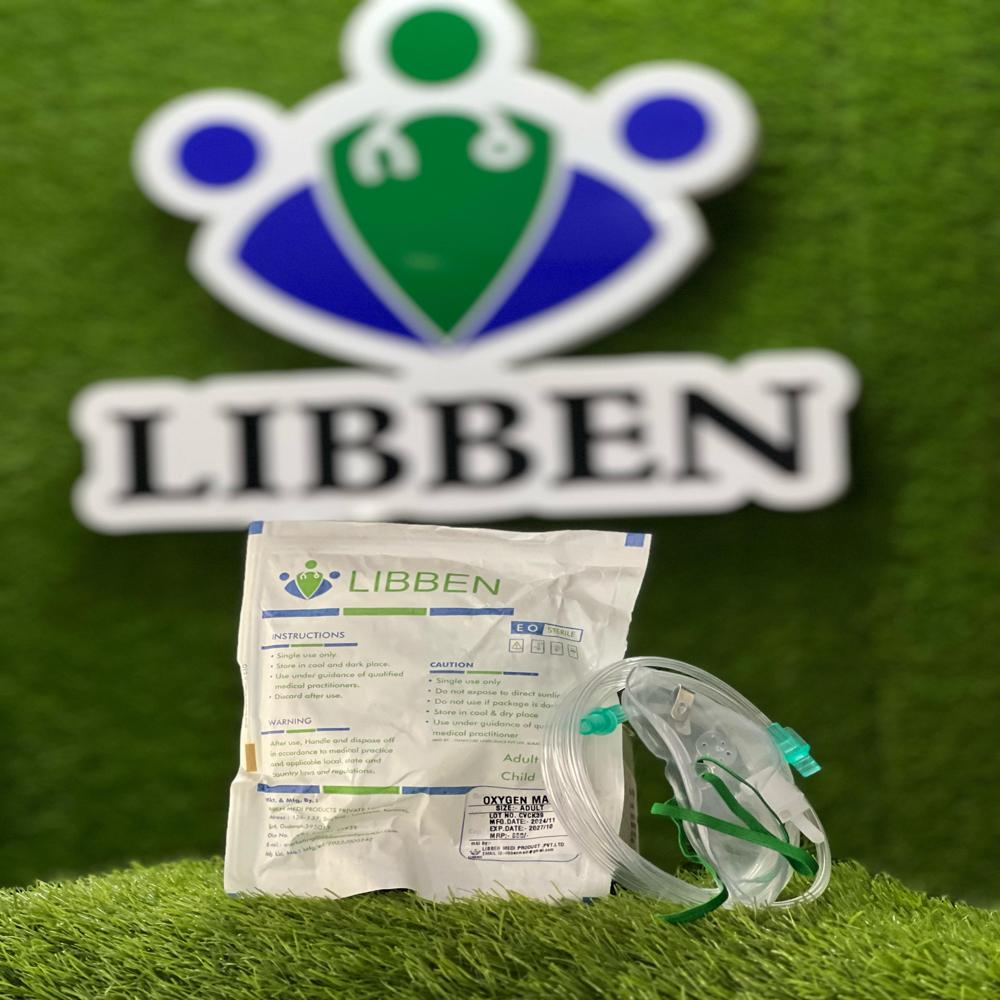 Oxygen Face Mask - Circular Shape, Waterproof Material | Cuff for Secure Fit, Recyclable, Sterilized, Disposable Design