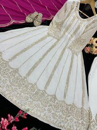Party Wear Gown - Color: White And Black