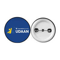 Plastic Badge - Durable Plastic, Round Shape, Blue Color | Customized Logo, Easy Pinback Attachment For Events & Branding