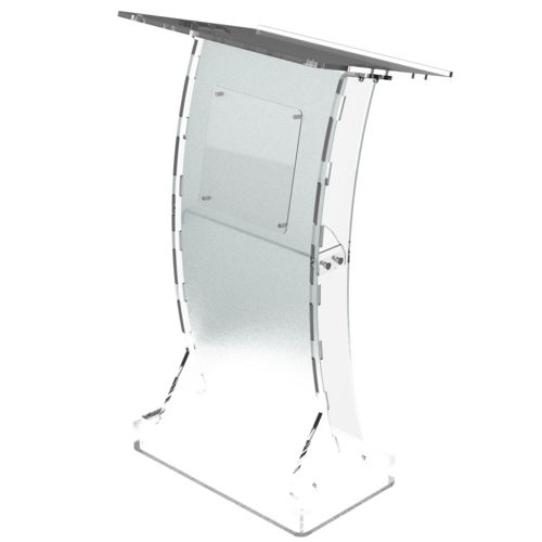 Classic Concepts CCP056-Acrylic Podium Frosted Look Front Panel with White LED Light Base