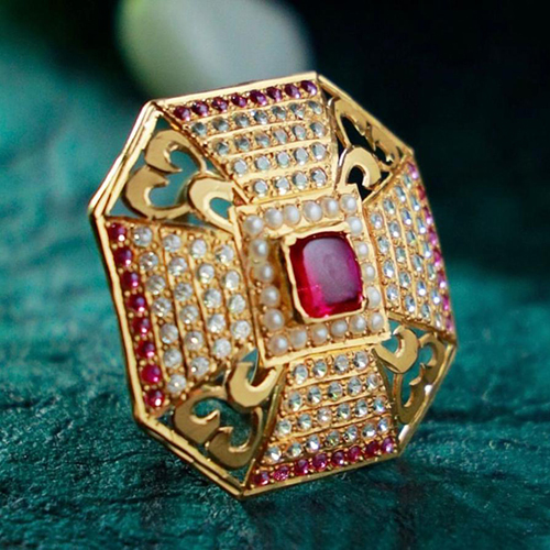 Ladies Gold Jadau Ring