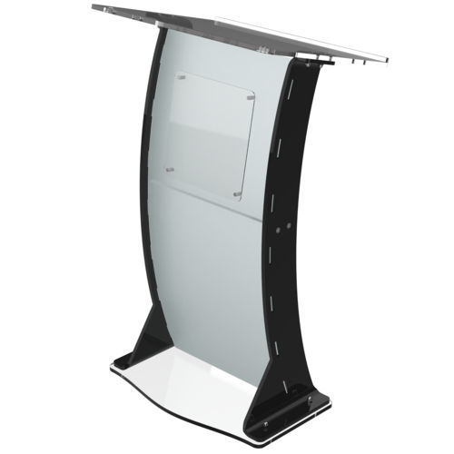 Classic Concepts CCP056-Acrylic Podium Frosted Look Front Panel with Black Pillars