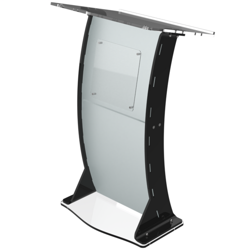 Premium Acrylic Podium Frosted Look Front Panel with Black Pillars