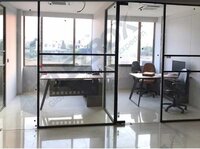 Floor Spring Frame Door - Aluminum Alloy, Standard Size, Grey | Satin And Glossy Finish, Glass Thickness 8-10 Mm, Fiberglass Screen Netting, Matt Surface Finish