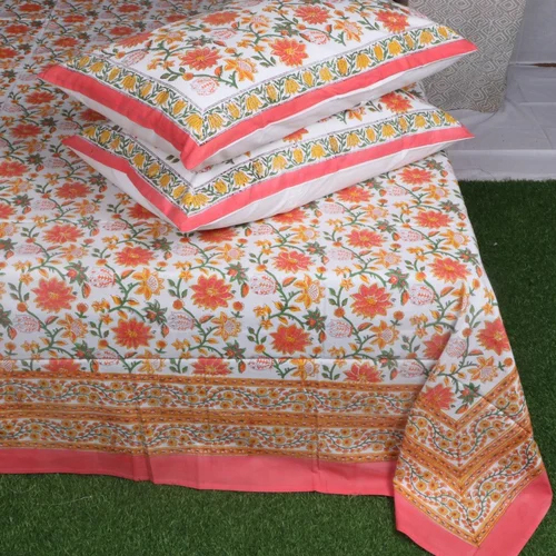 Batik Hand Block Prints Bedsheet - Color: Multi