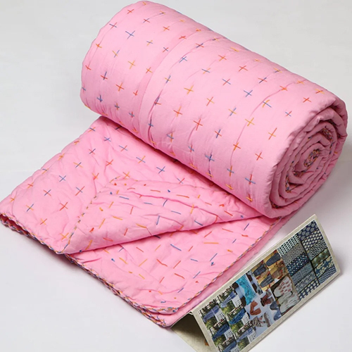 Jaipuri Handmade Machine Quilt - 100% Cotton Material, Soft Cotton Filling | Elegant Printed Pattern, Durable Stitching Technics for Home Use