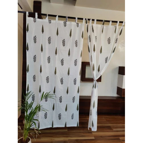 Cotten Printed Curtain - Color: White