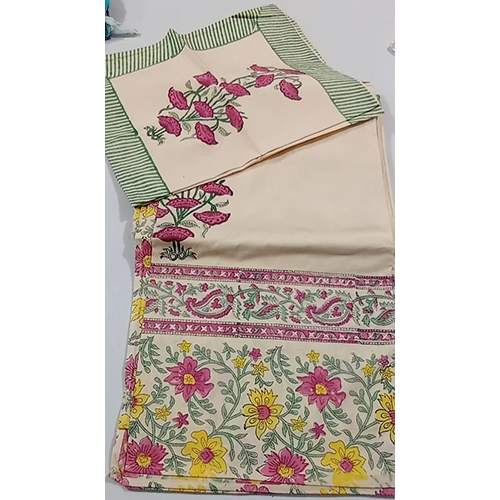 Jaipuri Sanganeri Printed Double Bedsheet - Color: Multi