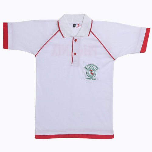 White School T-Shirt - Chest Size: As Per Requirement