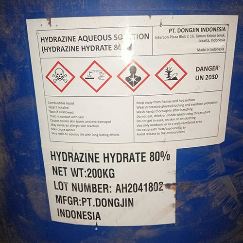 200Kg Hydrazine Hydrate Aqueous Solution - Application: Industrial