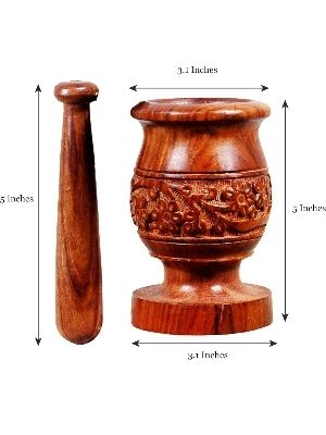 Wooden Mor-Tar Pestle - Color: Brown