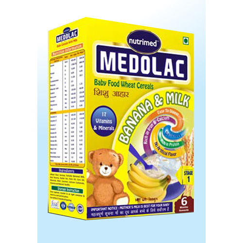 Medolac Banana And Milk Baby Food Wheat Cereals - Age Group: Infants