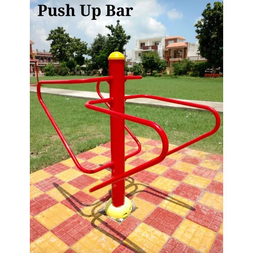 Red Outdoor Push Up Bar Machine