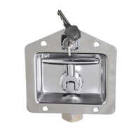 T Handle Lock - Stainless Steel Material, Chrome Finish, Silver Color | Rectangular Shape for Commercial Use, Easy Open Design