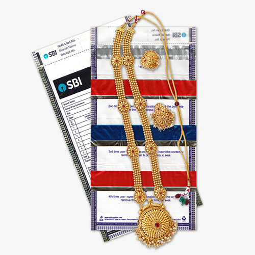Printed Gold Loan Pouch For Bank