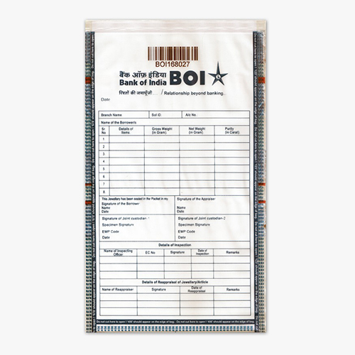 Printed Gold Loan Envelopes