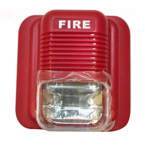 Fire Alarm Hooter - Solid State, High-Volume Output for 50m Range | Adjustable Volume, Red Design, 18W Power, 1-Year Warranty, Industrial Use