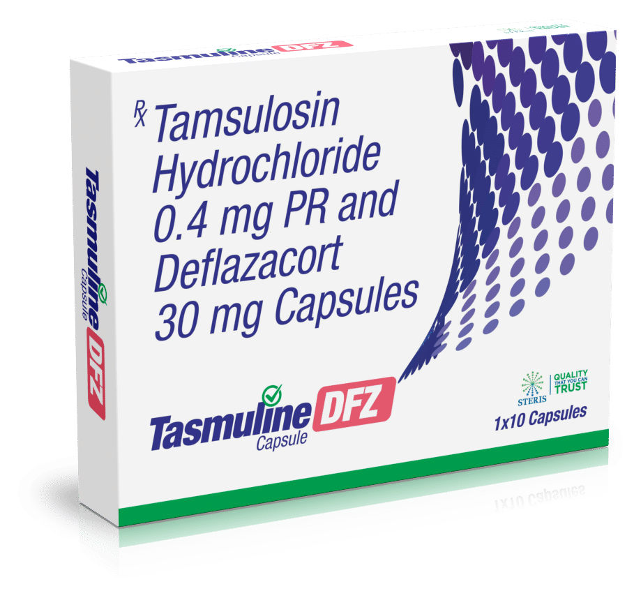 Tamsulosin Hydrochloride 0.4 mg PR & Deflazacort 30 mg