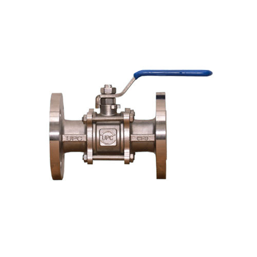 Ss Three Piece Flanged End Ball Valve - Color: Silver