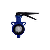 Industrial Butterfly Valve - Cast Iron, 40mm to 300mm Size Range, Blue Color, Wafer Type Design, Easy Installation, Warranty Included