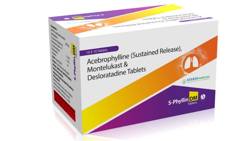 Acebrophylline (200mg SR), Desloratadine (5mg), Montelukast (10mg)