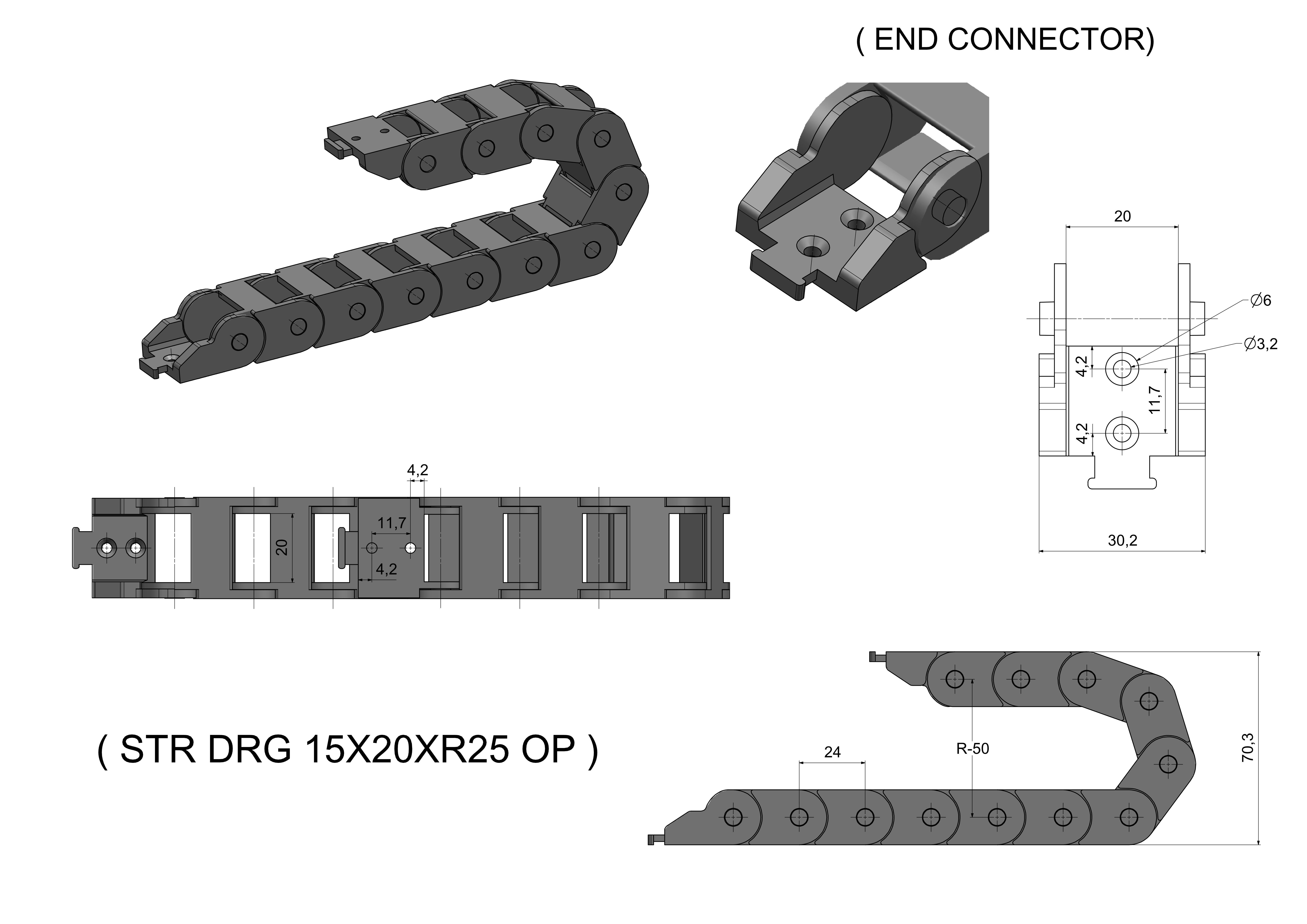 Cable Drag Chain 15x20 Open Type