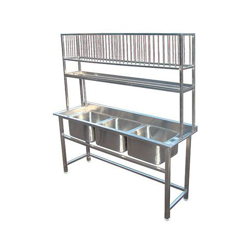 3 Sink Unit With Plate Rack