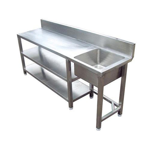 SS Work Table With Single Sink Unit
