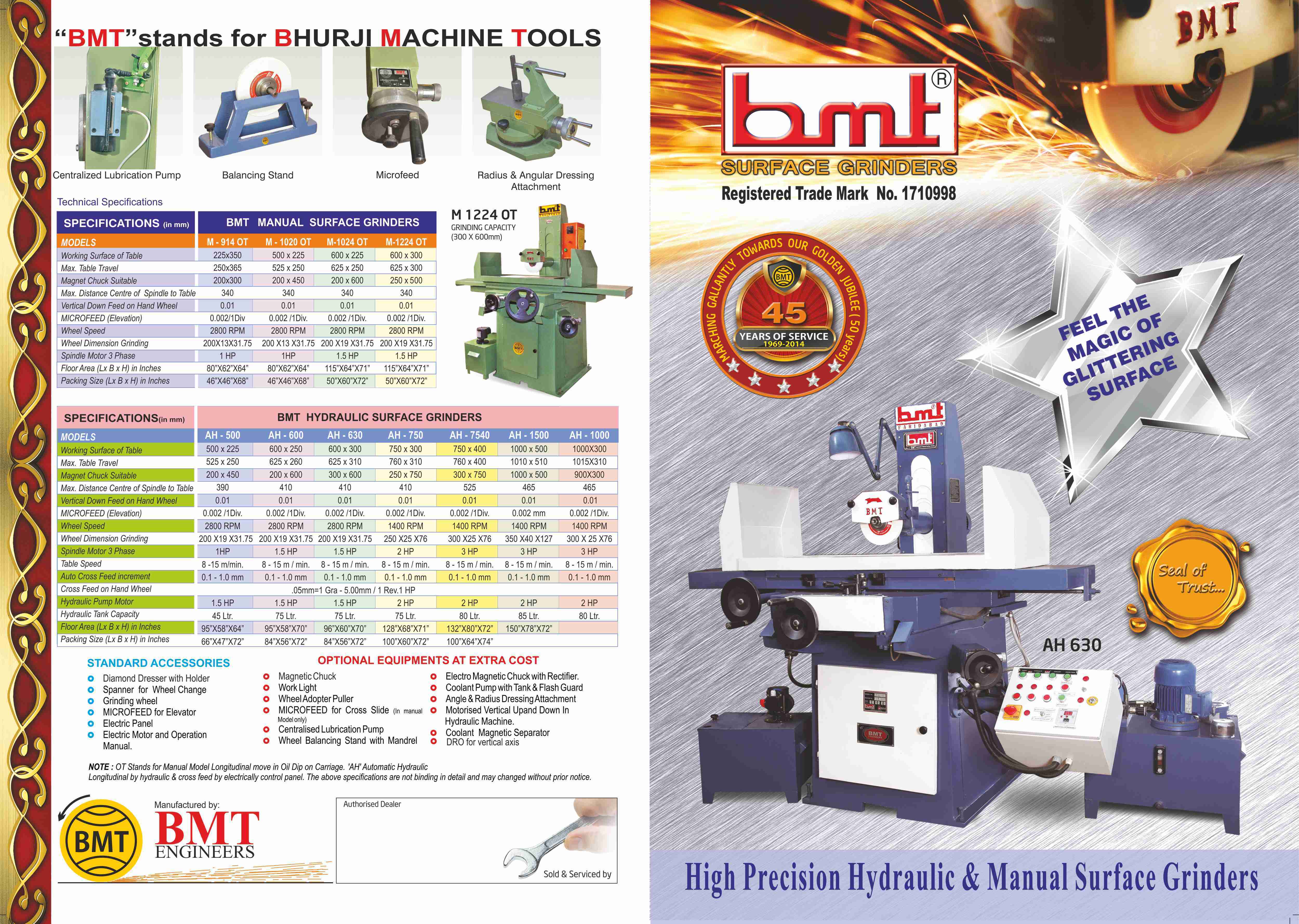 BHURJI SURFACE GRINDER MACHINE